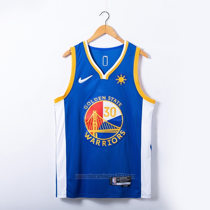 Camiseta Golden State Warriors Stephen Curry #30 Filipino Azul